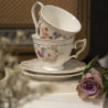 Porcelánový květovaný šálek s podšálkem - 12*9*7 / 14*14*2 cm / 200 ml