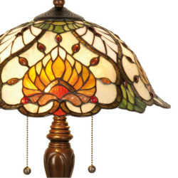Stolní lampa Tiffany Yellow Garden - Ø 40*50 cm 2x E27