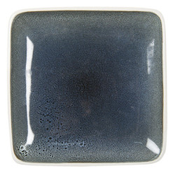 Šedomodrý čtvercový keramický talíř - 27*27*3 cm