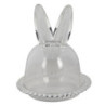 Skleněný podnos s poklopem a oušky Rabbit - Ø 14*16 cm