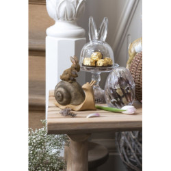 Skleněná úložná nádoba s víkem ve tvaru vajíčka - Ø 9*12 cm
