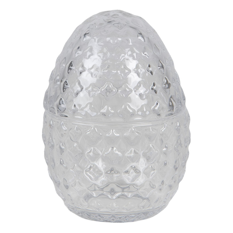 Skleněná dóza na bonbóny ve tvaru vajíčka - Ø 9*12 cm