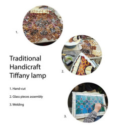 Stolní Tiffany lampa Flowers - Ø 33*61 cm