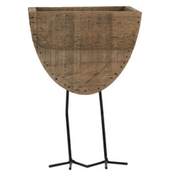 Dekorační dřevěný obal na květiny na kovových nožkách - 17*13*25 cm