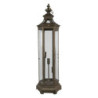 Bronzová antik stolní lampa ve tvaru lucerny - 29*25*79 cm / 3*E14