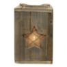 Dřevěná retro lucerna s hvězdou Star - 19*19*28 cm