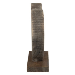 Hnědá antik dřevěná dekorace srdce - 19*7*19 cm