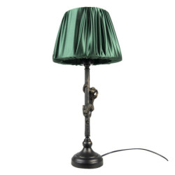 Stolní lampa s opičkou a zeleným stínidlem - Ø25*55 cm / E27