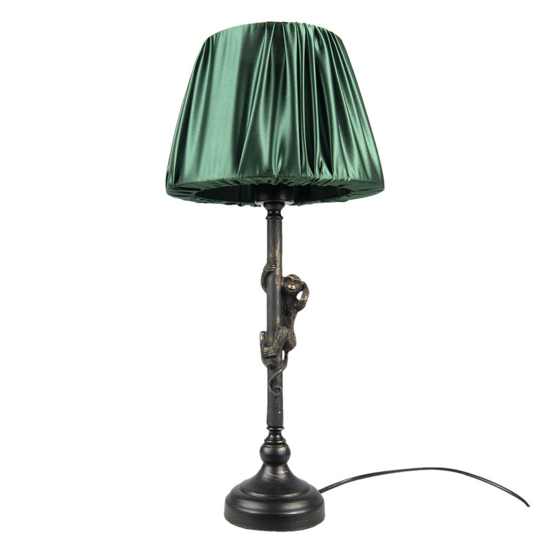 Stolní lampa s opičkou a zeleným stínidlem - Ø25*55 cm / E27