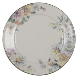 Porcelánový dezertní talířek s květinami Flowers - Ø 20*2 cm