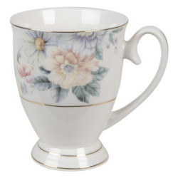 Porcelánový hrneček s květinami Flowers - 11*8*10 cm / 300 ml