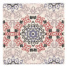 Béžový režný bavlněný povlak na polštář s barevnými ornamenty - 50*50 cm