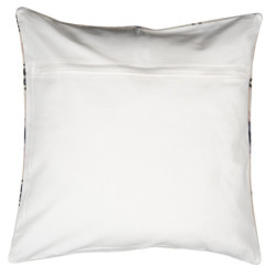 Béžový režný bavlněný povlak na polštář s barevnými ornamenty - 50*50 cm