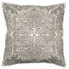 Šedo-zelený režný bavlněný povlak na polštář s ornamenty - 50*50 cm