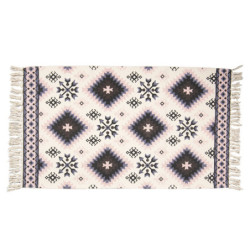 Bavlněný koberec s barevnými ornamenty a třásněmi - 70*120 cm