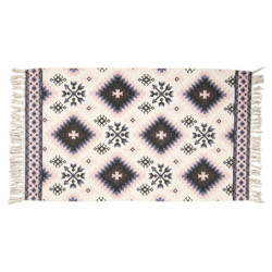 Bavlněný koberec s barevnými ornamenty a třásněmi - 140*200 cm