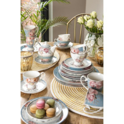 Porcelánový dezertní talířek se zlatou linkou Peony Rosé - Ø 21*2 cm
