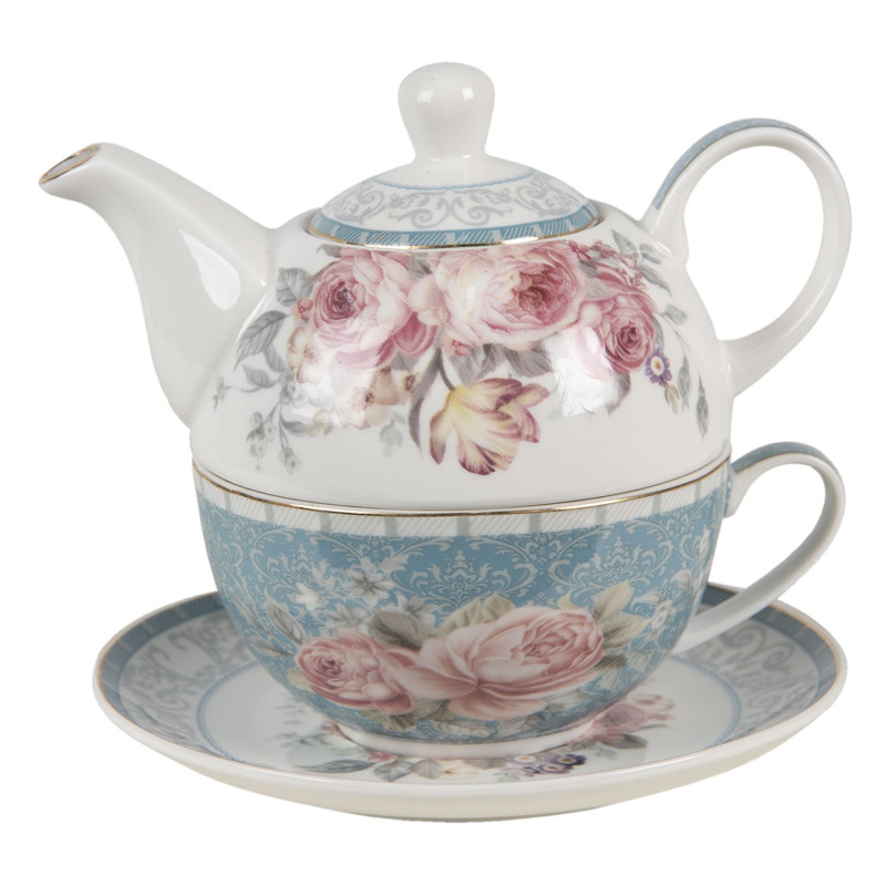 Porcelánový Tea for one Peony Rosé - 16*10*14 cm / 400 ml / 250 ml