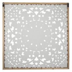 Dřevěná antik nástěnná dekorace ornament květina Klié - 95*4*95 cm