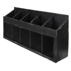 Černá antik nástěnná police na víno Baesta - 60*13*28 cm