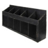 Černá antik nástěnná police na víno Baesta - 60*13*28 cm