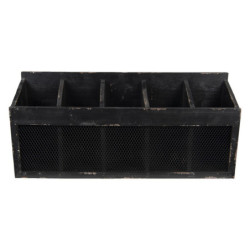 Černá antik nástěnná police na víno Baesta - 60*13*28 cm