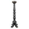 Černý antik dřevěný svícen - Ø 16*65 cm