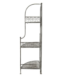 Šedý antik kovový rohový regál Violin - 49*34*118 cm