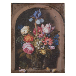 Obraz s květinami ve váze - 30*2*40 cm