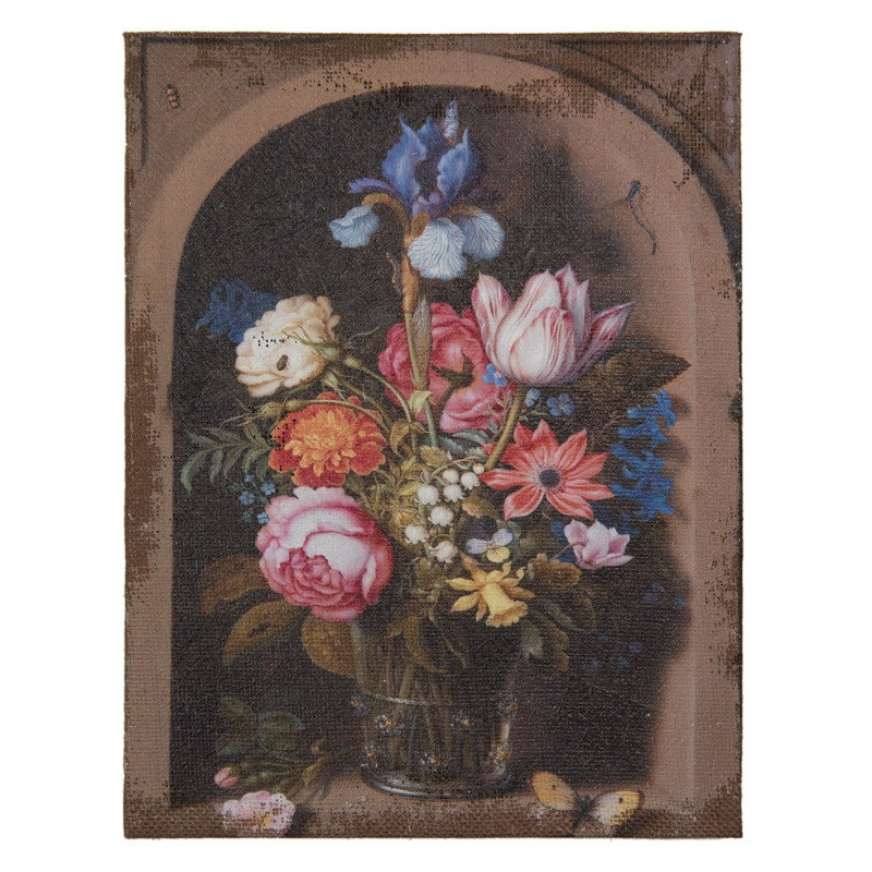 Obraz s květinami ve váze - 30*2*40 cm