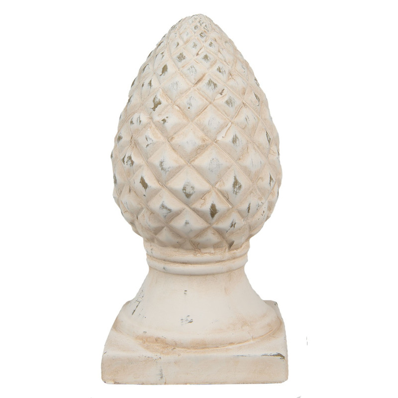 Béžová dekorace šiška na podstavci Pine  - Ø14*28 cm