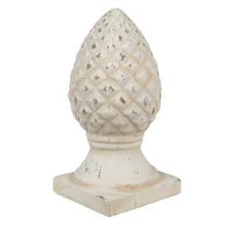 Béžová dekorace šiška na podstavci Pine  - Ø14*28 cm