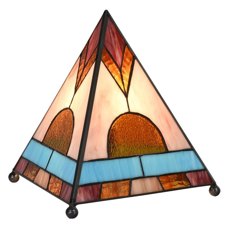 Stolní lampa Tiffany ve tvaru pyramidy - 26*26*30 cm
