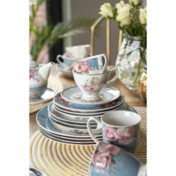 Porcelánový šálek s podšálkem Peony Rosé - Ø 10*8 / Ø 15*2 cm / 220 ml