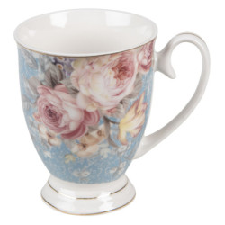 Porcelánový hrnek se zlatou linkou Peony Rosé - 11*8*10 cm / 300 ml