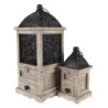 Set dvou dřevěných luceren Elliese se šuplíčky - 20*20*53 / 14*14*25 cm