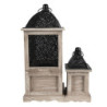 Set dvou dřevěných luceren Elliese se šuplíčky - 20*20*53 / 14*14*25 cm