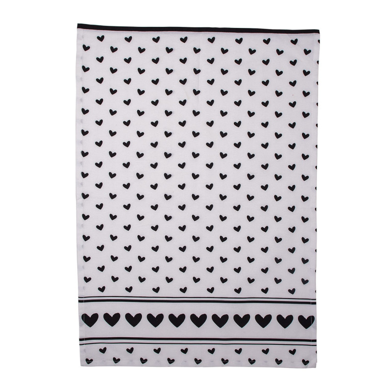 Bavlněná kuchyňská utěrka se srdíčky Love Birds I - 50*70 cm