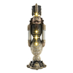 Dekorace louskáček v černém a LED světýlky  - 19*19*58 cm