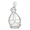 Hnědý drátěný dekorační košík králík Bunny - 18*18*37 cm