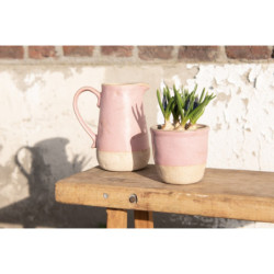 Růžovo-béžový keramický obal na květináč Pinae XS - Ø 11*10 cm