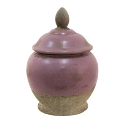 Růžovo-béžová keramická dóza Pinae - Ø 19*26 cm