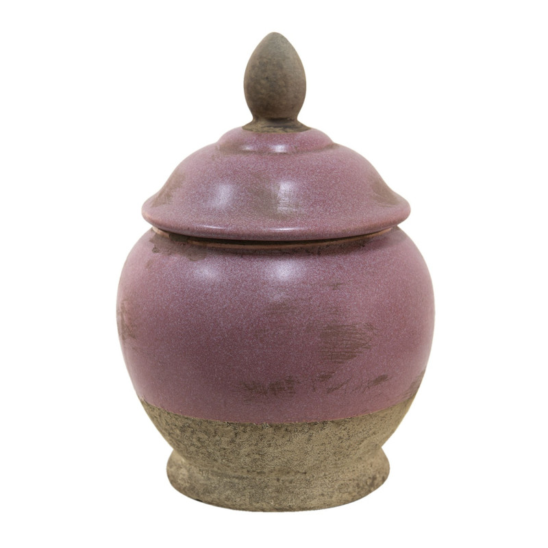 Růžovo-béžová keramická dóza Pinae - Ø 19*26 cm