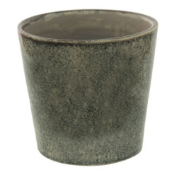 Zelený dekorační obal na květináč Mion M - Ø 14*13 cm