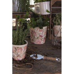 Keramický obal na květináč s růžemi Rosien M - Ø15*14 cm