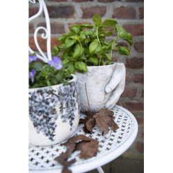 Keramický obal na květináč s modrými květy Maun S - Ø 10*8 cm