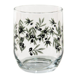 Nápojová sklenička s olivami - Ø 8*9 cm / 300 ml