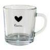Skleněný hrneček Love - 11*8*9 cm / 250 ml