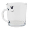 Skleněný hrneček Love - 11*8*9 cm / 250 ml