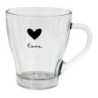 Skleněný hrneček Love - 11*8*10 cm / 200 ml